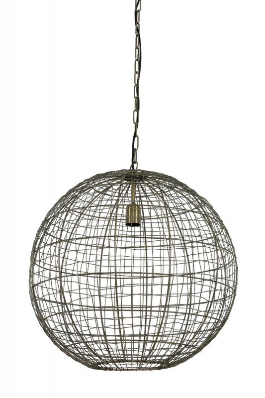 HANING LAMP BALL WOVEN WIRE BRONZE - HANGING LAMPS